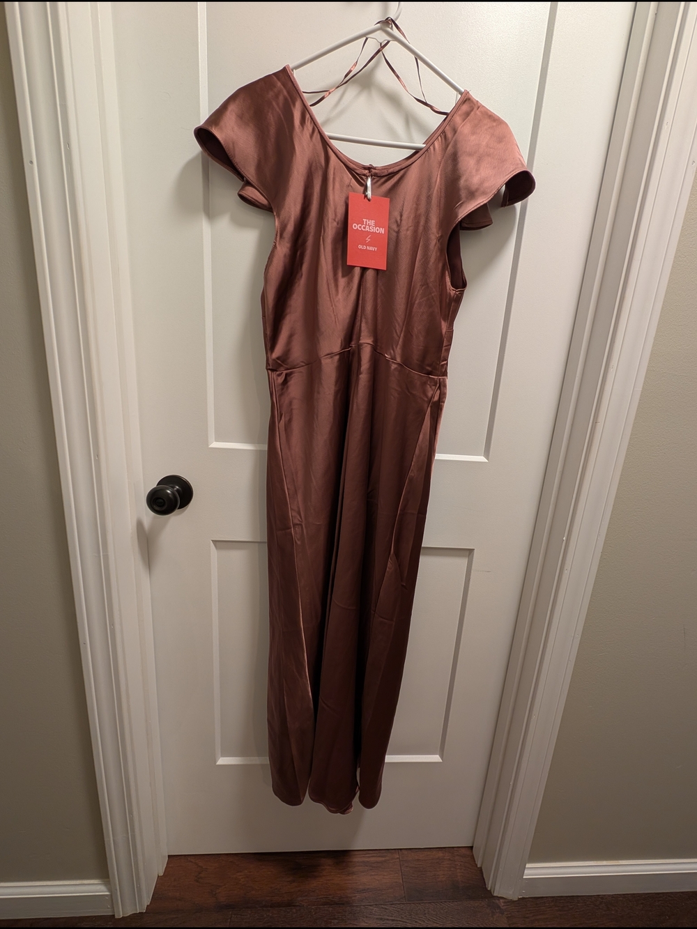 Old Navy Satin Maxi Dress in A Bronze /Brown Color